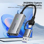 ESSAGER ES-CJK01 2v1 video redukce - HDMI na USB-C / USB-A - tmavě šedá