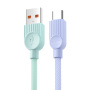 ESSAGER ES-X73 opletený nabíjecí a datový kabel - USB-A na USB-C - 1 m - mentolovofialový
