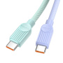 ESSAGER ES-X73 opletený nabíjecí a datový kabel - USB-C na USB-C - 25 cm - mentolovofialový