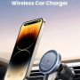 UGREEN magnetický držák do auta do ventilační mřížky s bezdrátovým nabíjením pro iPhone - tmavě šedý