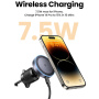 UGREEN magnetický držák do auta do ventilační mřížky s bezdrátovým nabíjením pro iPhone - tmavě šedý
