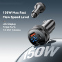 ESSAGER ES-CC26 autonabíječka s porty DC / USB-C / USB-A - 150W - černá