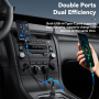 ESSAGER ES-CC20 Bluetooth FM transmitter do auta s porty USB-C / USB-A a kabelem 3,5 mm jack - 35W - šedý