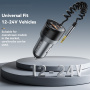 ESSAGER ES-CC20 Bluetooth FM transmitter do auta s porty USB-C / USB-A a kabelem 3,5 mm jack - 35W - šedý