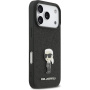 Karl Lagerfeld Fixed Glitter Metal Ikonik třpytivý kryt pro iPhone 17 Pro - černý