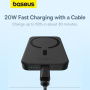 Baseus Magnetic Mini Air bezdrátová MagSafe powerbanka s portem USB-C - 6 000 mAh - černá