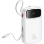 Baseus Qpow2 powerbanka s integrovanými kabely USB-C a porty USB-C / USB-A - 20 000 mAh - bílá