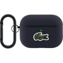 Lacoste Petit Pique Croc Logo Patch obal s karabinou pro AirPods Pro 3 - tmavě modrý
