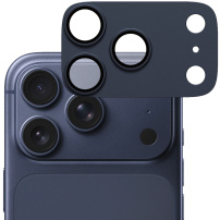 PanzerGlass FENDER tvrzené sklo s kovovým rámečkem k ochraně čoček fotoaparátu pro iPhone 17 Pro - tmavě modré