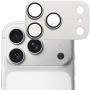 PanzerGlass FENDER tvrzené sklo s kovovým rámečkem k ochraně čoček fotoaparátu pro iPhone 17 Pro Max - stříbrné