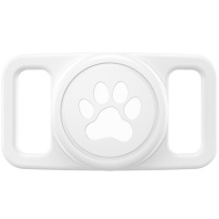XDcase silikonový obal k uchycení na obojek pro AirTag 1 / 2 - bílý