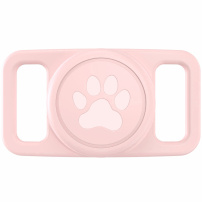 XDcase silikonový obal k uchycení na obojek pro AirTag 1 / 2 - růžový