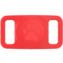 XDcase silikonový obal k uchycení na obojek pro AirTag 1 / 2 - červený
