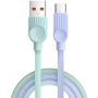 ESSAGER ES-X73 opletený nabíjecí a datový kabel - USB-A na USB-C - 1 m - mentolovofialový