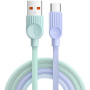 ESSAGER ES-X73 opletený nabíjecí a datový kabel - USB-A na USB-C - 2 m - mentolovofialový