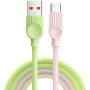 ESSAGER ES-X73 opletený nabíjecí a datový kabel - USB-A na USB-C - 2 m - zelenorůžový