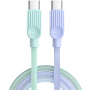 ESSAGER ES-X73 opletený nabíjecí a datový kabel - USB-C na USB-C - 1 m - mentolovofialový