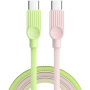 ESSAGER ES-X73 opletený nabíjecí a datový kabel - USB-C na USB-C - 1 m - zelenorůžový