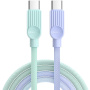 ESSAGER ES-X73 opletený nabíjecí a datový kabel - USB-C na USB-C - 2 m - mentolovofialový