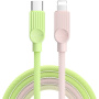 ESSAGER ES-X73 opletený nabíjecí a datový kabel - USB-C na Lightning - 2 m - zelenorůžový