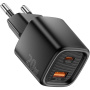 ESSAGER ES-CD54 mini rychlonabíjecí adaptér s porty USB-C / USB-A - 20W - černý