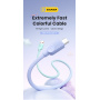 ESSAGER ES-X73 opletený nabíjecí a datový kabel - USB-A na USB-C - 1 m - mentolovofialový