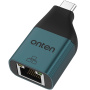ONTEN UC101H ethernet redukce - RJ45 na USB-C - petrolejová