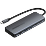 ESSAGER ES-HB01 6v1 hub - SSD disk / HDMI / 2x USB-C / 2x USB-A na USB-C - tmavě šedý
