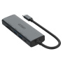 ONTEN UC120 6v1 hub - slot na SD / TF kartu / USB-C / 3x USB-A na USB-C - šedý