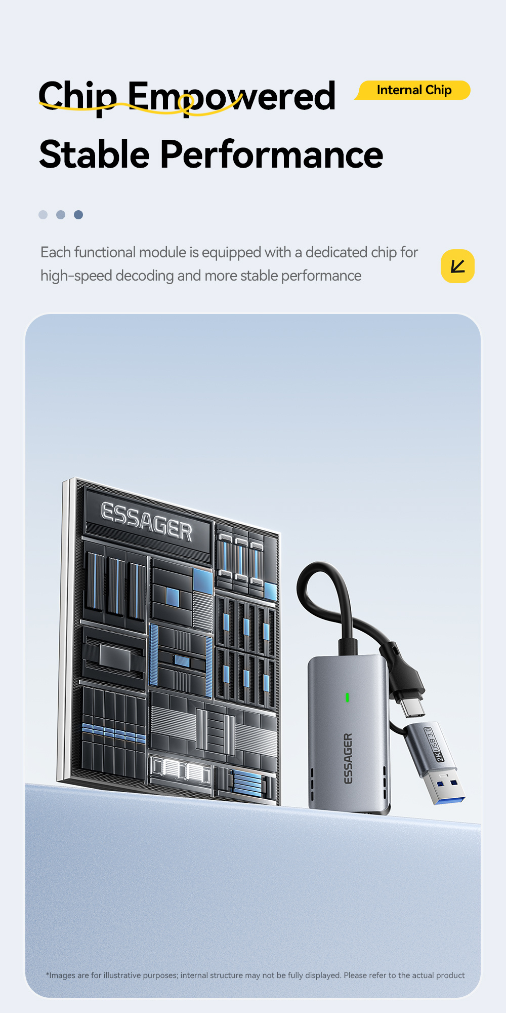 ESSAGER ES-CJK01 2v1 video redukce - HDMI na USB-C / USB-A - tmavě šedá