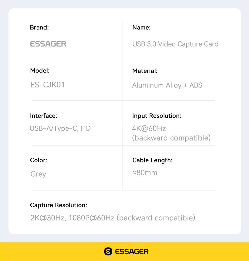 ESSAGER ES-CJK01 2v1 video redukce - HDMI na USB-C / USB-A - tmavě šedá ESSAGER ES-CJK01 2v1 video redukce - HDMI na USB-C / USB-A - tmavě šedá