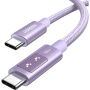 UGREEN Uno opletený nabíjecí a datový kabel - USB-C na USB-C - 2 m - fialový
