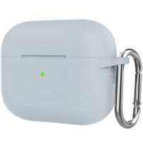 Silikonový ochranný obal s karabinou pro AirPods Pro 2 s Lightning konektorem - šedý