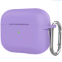 Silikonový ochranný obal s karabinou pro AirPods Pro 2 s Lightning konektorem - fialový