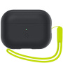 Spigen Silicone Fit silikonový obal s poutkem pro AirPods Pro 2 - černolimetkový