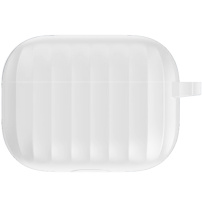 Silikonový obal s rýhovaným povrchem pro AirPods Pro - bílý