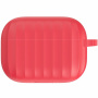 Silikonový obal s rýhovaným povrchem pro AirPods Pro - červený