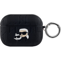 Karl Lagerfeld Embossed Karl and Choupette Heads obal pro AirPods Pro - černý