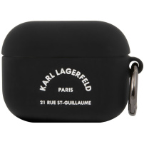 Karl Lagerfeld Rue St. Guillaume silikonový obal pro AirPods Pro - černý