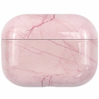 Mramorový obal z tvrdého plastu pro AirPods Pro - růžový
