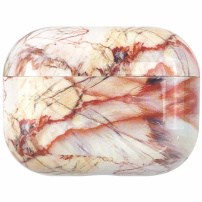 Mramorový obal z tvrdého plastu pro AirPods Pro - oranžový