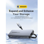 ESSAGER ES-HB01 6v1 hub - SSD disk / HDMI / 2x USB-C / 2x USB-A na USB-C - tmavě šedý