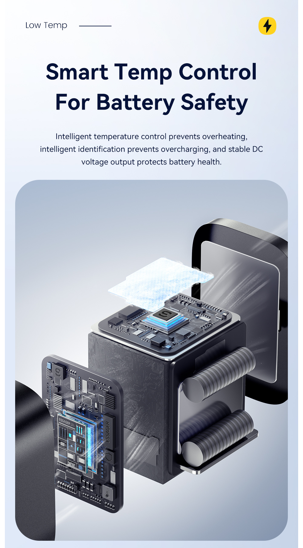 ESSAGER ES-CD60 rychlonabíjecí adaptér s portem USB-A - 45W - bílý