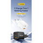 ESSAGER ES-CD54 mini rychlonabíjecí adaptér s porty USB-C / USB-A - 20W - bílý