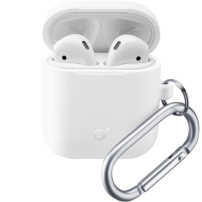 CellularLine Bounce ochranný obal s karabinou pro AirPods 1 / 2 - bílý