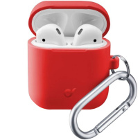 CellularLine Bounce ochranný obal s karabinou pro AirPods 1 / 2 - červený