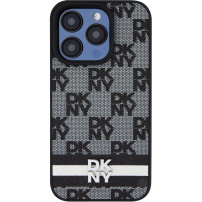 DKNY Checkered Pattern and Stripe kryt pro iPhone 14 Pro Max - šedý