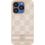DKNY Checkered Pattern and Stripe kryt pro iPhone 15 Pro - růžový