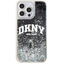 DKNY Liquid Glitter Arch Logo kryt pro iPhone 14 Pro Max - černý