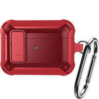 Super odolný obal s karabinou pro AirPods Pro - červený